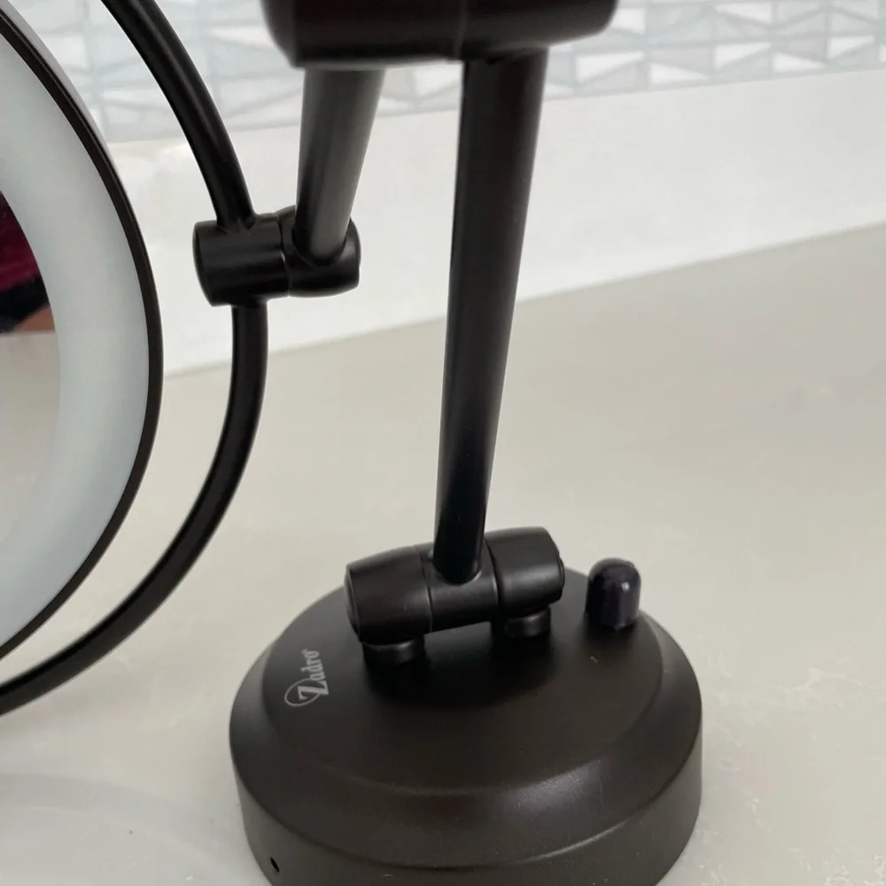 Zadro 3-in W x 14.5-in H LED Lighted Bronze Round Bathroom Vanity Mirror